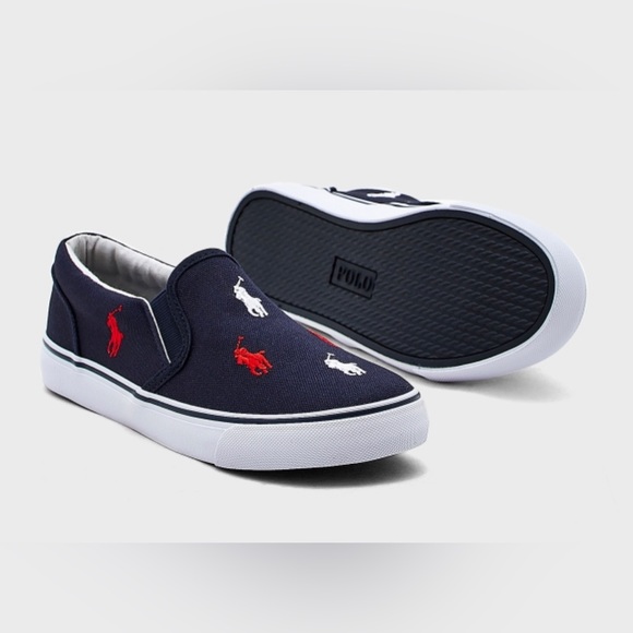 🖤🖤Polo Ralph Lauren Men’s Keaton Allover Pony Slip-On Sneaker